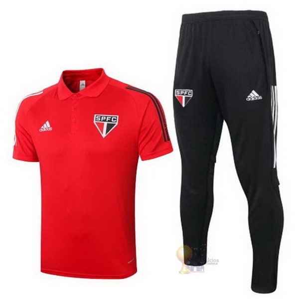 Calcio Maglie Set Completo Polo São Paulo 2020 2021 Rosso Nero